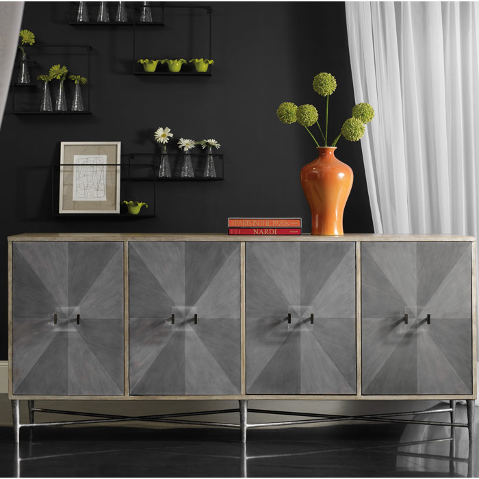 Hooker Furniture Melange Zola 4Door Credenza & Reviews Wayfair